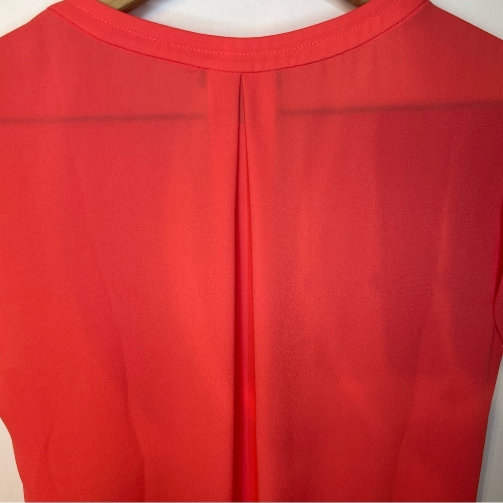 J.Crew Women’s Coral Pink Split Neck Sleeveless Top, Size 2 - Picture 6 of 9
